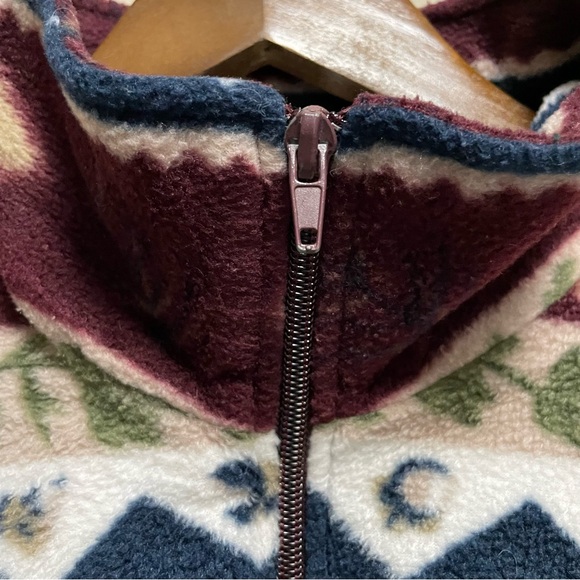 Nick & Sarah Vintage Cottagecore Fleece Zip jacket Women’s Large 90s - Picture 3 of 11